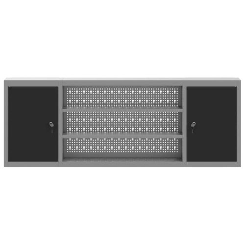 Шкаф за инструменти с рафт Черен и Сив 50 x 20 x 55 см