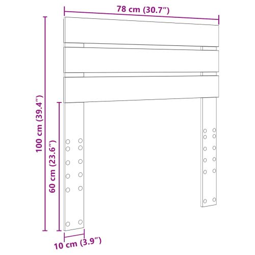 Облегалка за глава с таблото Старо дърво 75 cm Инженерно дърво