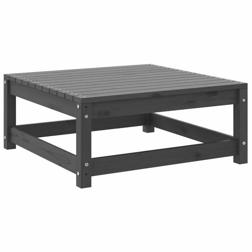 Градински лаундж комплект, 2 части, сив, бор масив