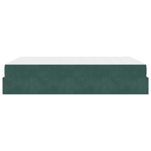 Рамка за легло с матрак с матрак 2 pcs Зелен Кадифе