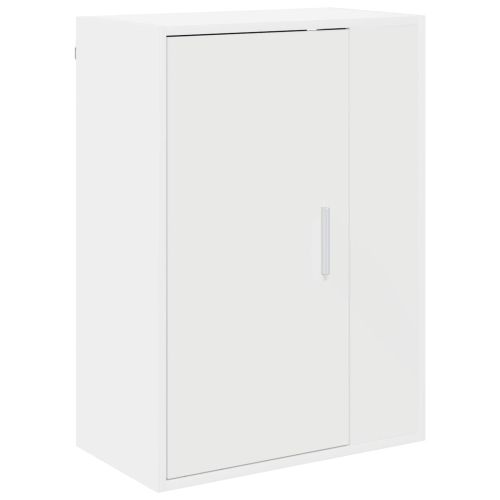 Комплект ТВ шкаф Монтиране на стена 4 pcs Бяло Инженерно дърво