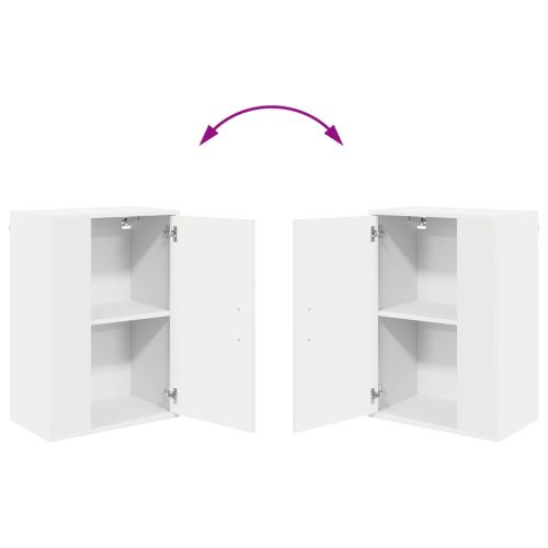 Комплект ТВ шкаф Монтиране на стена 4 pcs Бяло Инженерно дърво