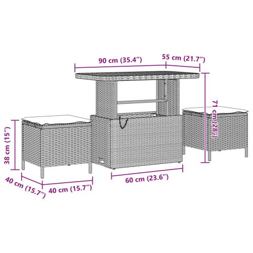 Градински Софа Комплект 12 pcs Черно полиратан