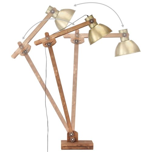 Наземна лампа, месинг, мангово дърво масив, E27