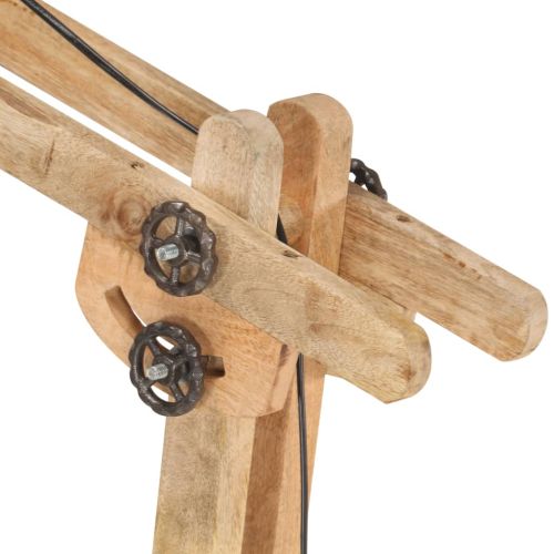 Наземна лампа, бяла, мангово дърво масив, E27