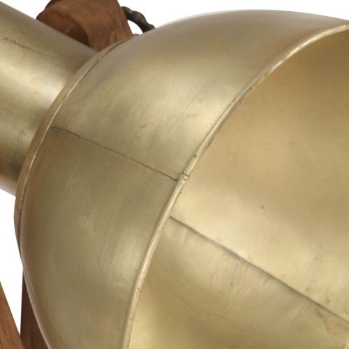 Подова лампа, месинг, E27, мангово дърво масив