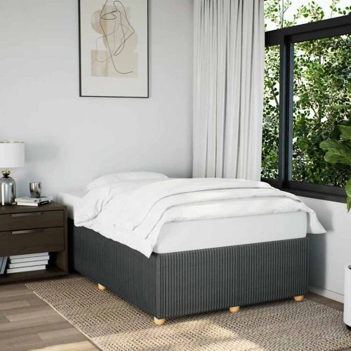 Рамка за легло без матрак, тъмносива, 120x200 см, плат