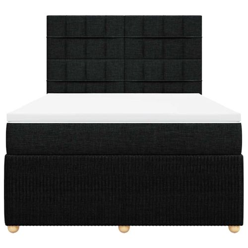 Боксспринг легло с матрак, черно, 140x200 см, плат