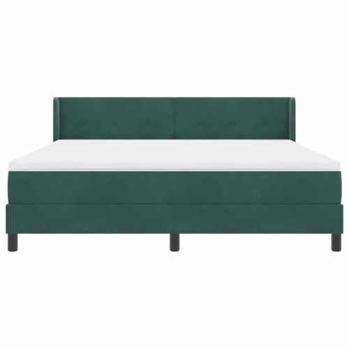 Легло с пружинирана основа Тъмен зелен 200 x 180 cm Полиестер