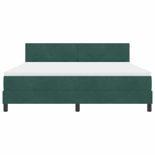 LED кутия за пружини с легло Тъмен зелен 180 x 200 cm Кадифе