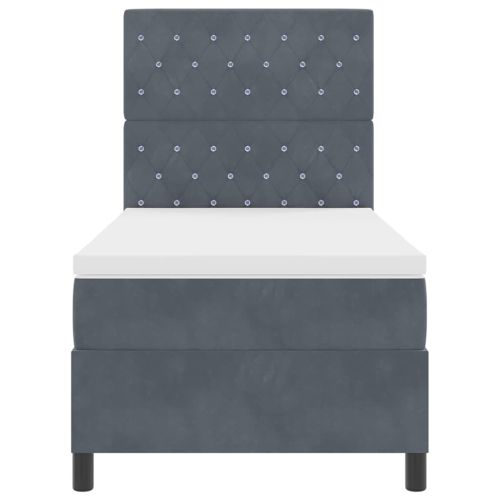 LED кутия за пружини с легло Тъмен сив 90 x 190 cm текстил