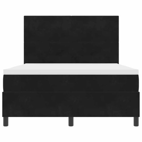 LED кутия за пружини с легло Черно 140 x 200 cm текстил