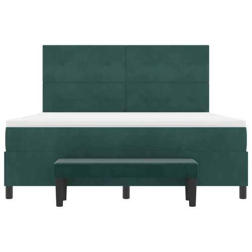 Легло с пружинирана основа Тъмнозелено 180 x 200 cm Кадифе