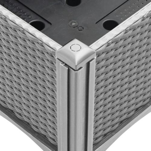 Градинска кашпа с крака, светлосива, 120x40x42 см, PP