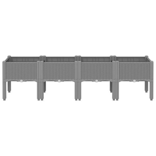 Градинска кашпа с крака, светлосива, 160x40x42 см, PP