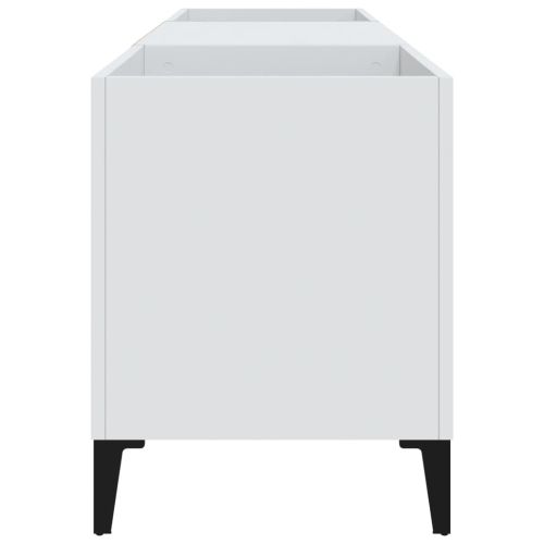 Шкаф за грамофонни плочи бял 121x38x48 см инженерно дърво