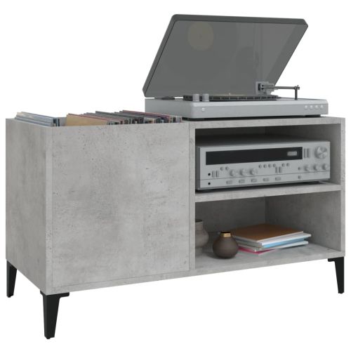 Шкаф за грамофонни плочи сив 84,5x38x48 см инженерно дърво