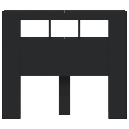 LED горна табла, черна, 120x18,5x103,5 см, инженерно дърво