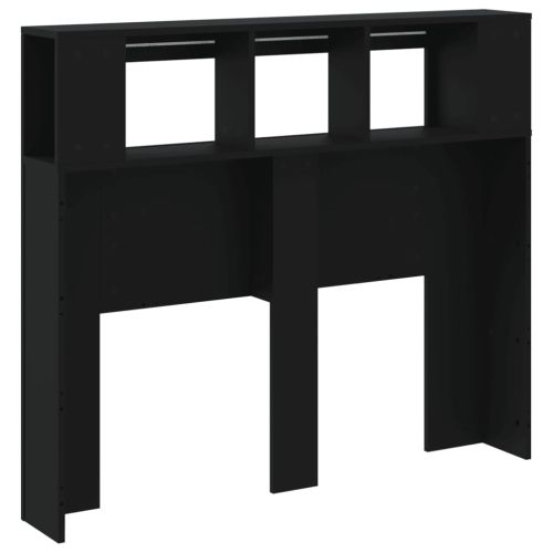 LED горна табла, черна, 120x18,5x103,5 см, инженерно дърво