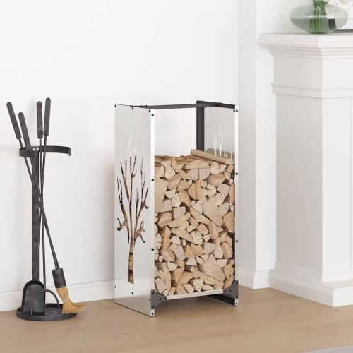 Стойка за дърва за огрев, 40x30x80 см, неръждаема стомана
