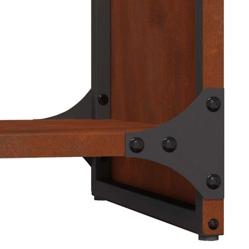 Стойка за дърва за огрев 40x30x80 см Патинираща стомана