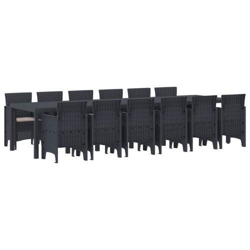 Комплект за хранене в градината 13 pcs Антрацит Ратан Polt