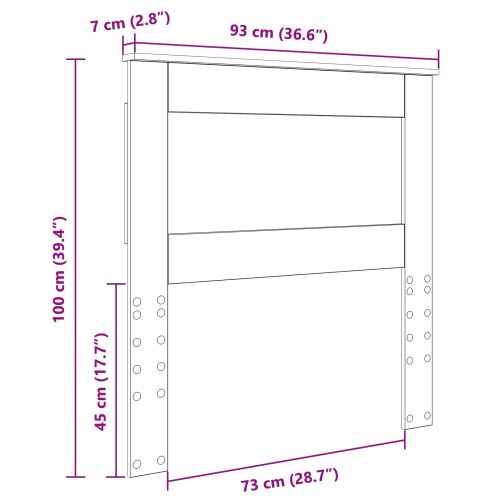 Облегалка за глава с таблото Сонома дъб 90 cm Инженерно дърво