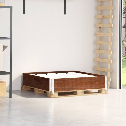 Палетна страница, кафяв, 100x100 см, борова дървесина масив