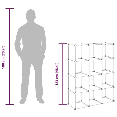Органайзер с кубични отделения, 12 куба, прозрачен, PP