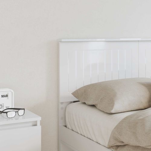 Облегалка за глава с таблото Гланц бяло 120 cm Инженерно дърво