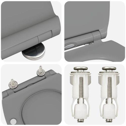 Тоалетна седалка Сив 47 x 37,5 x 3,8 см Дуропласт