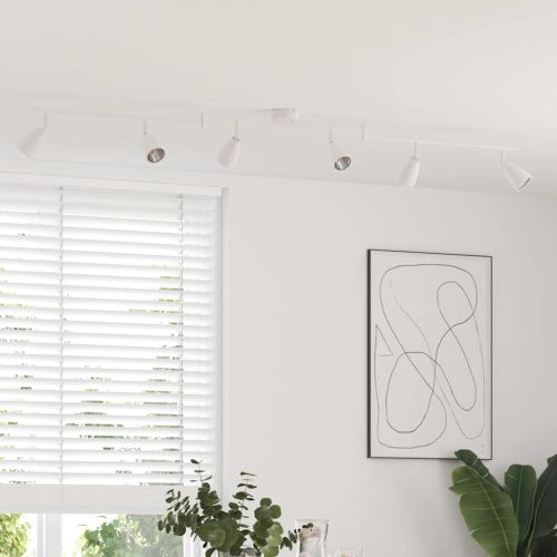 Таванен спот с прожектори Бяло 25.5 x 8 x 16 см Метал