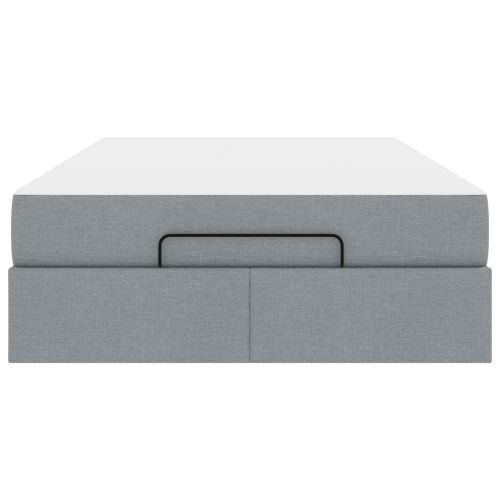Рамка за легло с матрак с матрак 2 pcs Светлосиво текстил