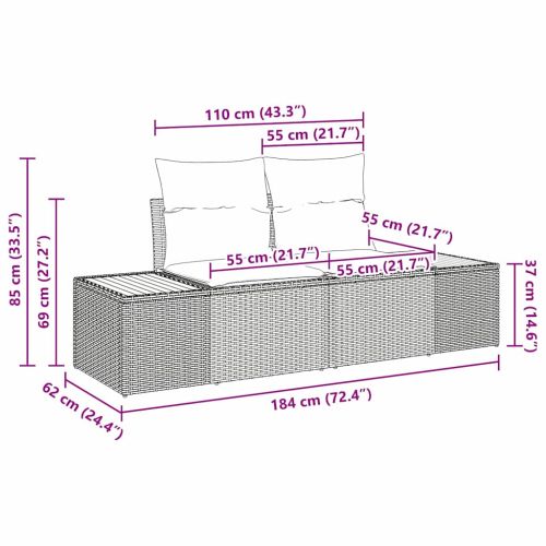 Градински Софа Комплект 8 pcs Бежово полиратан