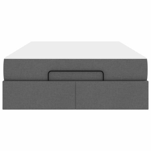 Рамка за легло с матрак с матрак 2 pcs Тъмен сив текстил