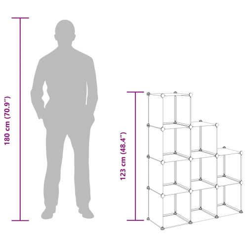 Органайзер с кубични отделения, 9 куба, черен, PP