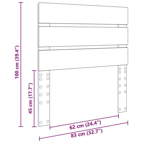 Облегалка за глава Циментено сиво 80 cm Инженерно дърво
