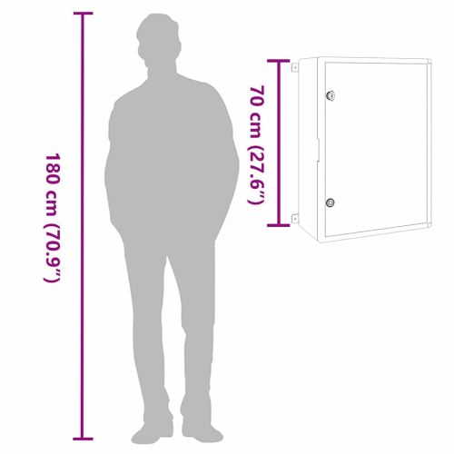 Контролен шкаф Сив 50 x 24,5 x 70 см ABS пластмаса