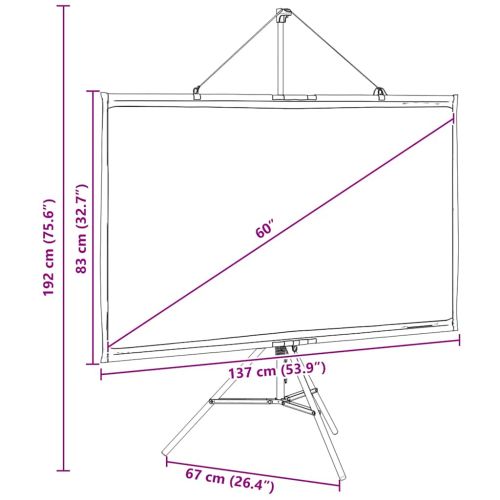 Проекционен екран със статив 60 инча 16:9