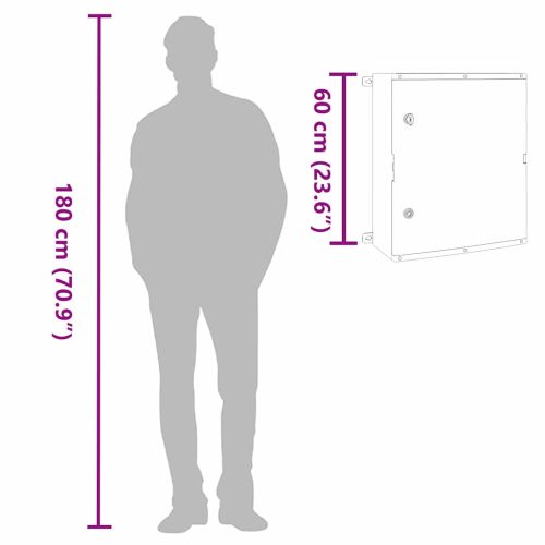 Контролен шкаф Сив 47 x 20 x 60 см ABS пластмаса