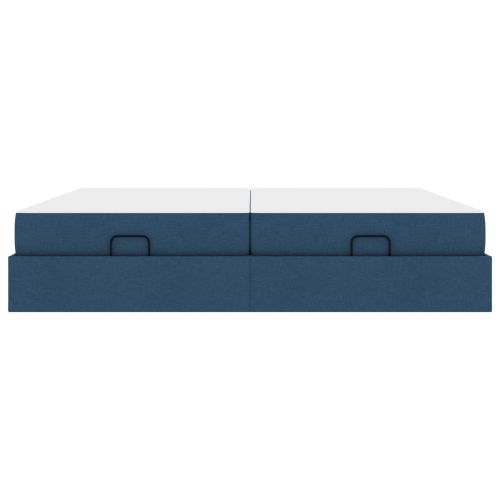 Рамка за легло с матрак с матрак 2 pcs Синьо текстил