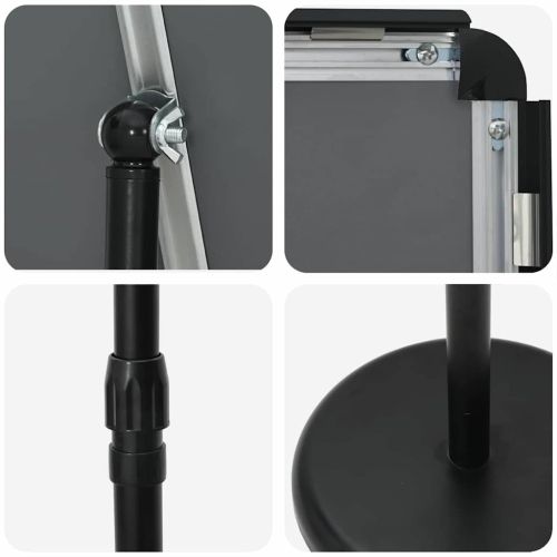 Стендове за търговски прояви Черно 25 x 25 x 125 см Алуминий