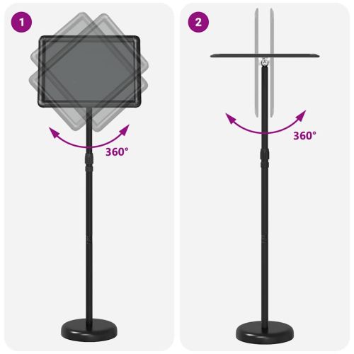 Стендове за търговски прояви Черно 25 x 25 x 125 см Алуминий