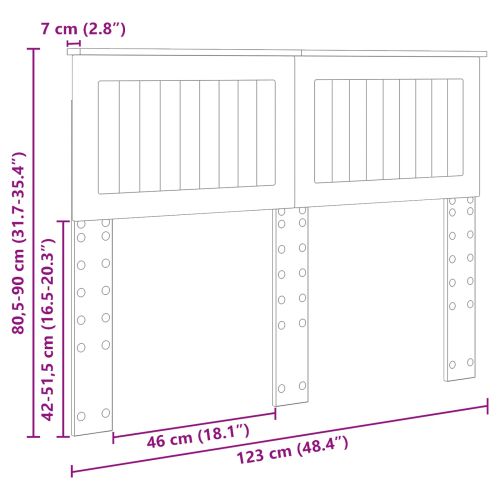 Облегалка за глава с таблото Старо дърво 120 cm Инженерно дърво