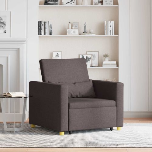 Разтегателен диван с единично легло Тъмнокафяв 90 x 165 x 87 см