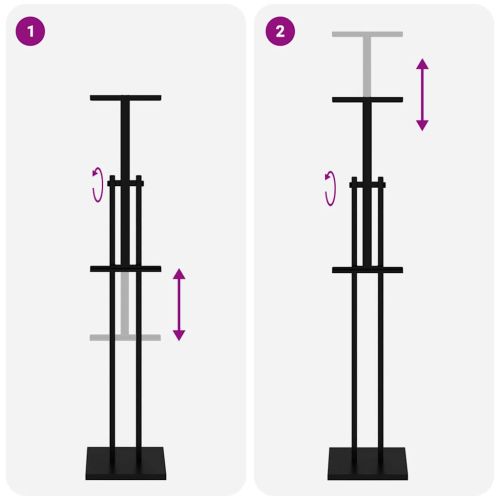 Стендове за търговски прояви 2 pcs Черно 26,5 x 26,5 x 150 см
