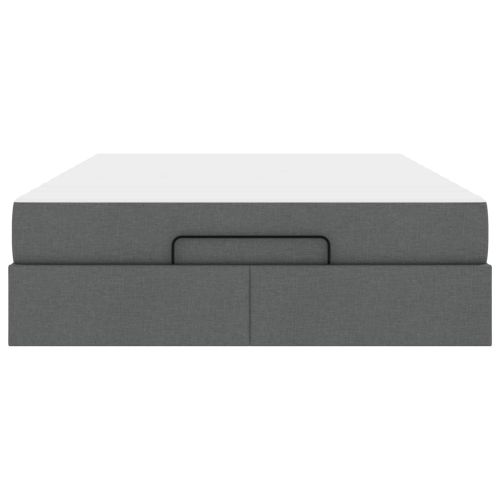 Рамка за легло с матрак с матрак 2 pcs Тъмен сив текстил