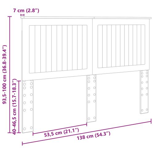 Облегалка за глава с таблото Старо дърво 135 cm Инженерно дърво