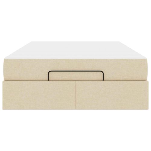 Рамка за легло с матрак с матрак 2 pcs Крем текстил