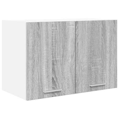 Висящ шкаф с врата 2 pcs Сив Сонома и бяло 60 x 31 x 40 см
